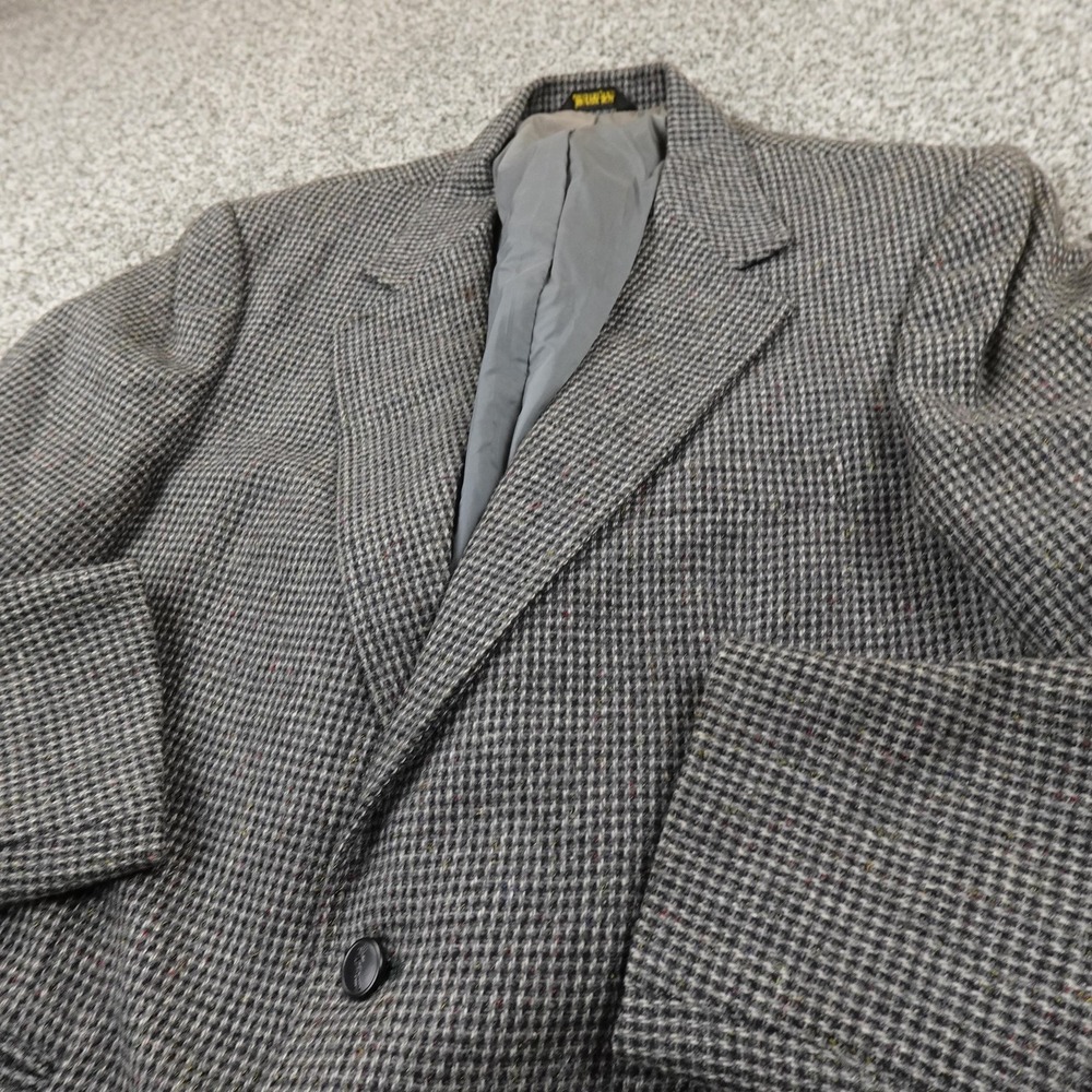 VTG McGregor Blazer Mens 40 Gray Houndstooth Tweed Wool Sport Coat Suit Jacket